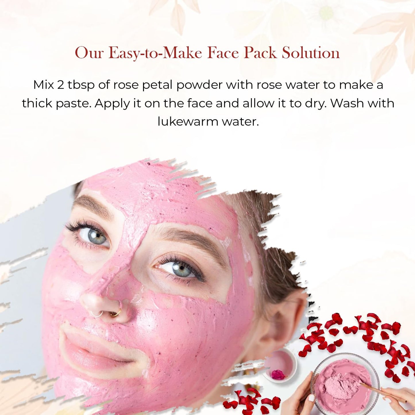 Mirintz 100% Natural Dried Rose Petals Powder (100 gms) | Best for DIY Face Masks Skincare Peel Off | Ayurvedic Skin Care Glow Recipe | Real Rose Petals Powder Brightening Face Mask