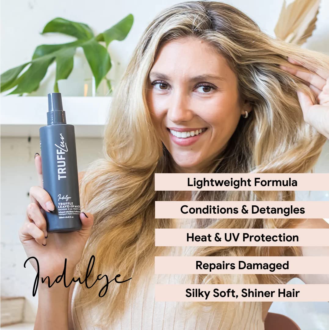 TruffLuv | Indulge Collection Truffle Leave-In Mask, Infused with Black Truffle Extract, Anti-Frizz Conditioning Spray, Detangles, Repairs Damage and Restores Softness, Paraben Free, Sulfate Free, 8.45 Fl Oz