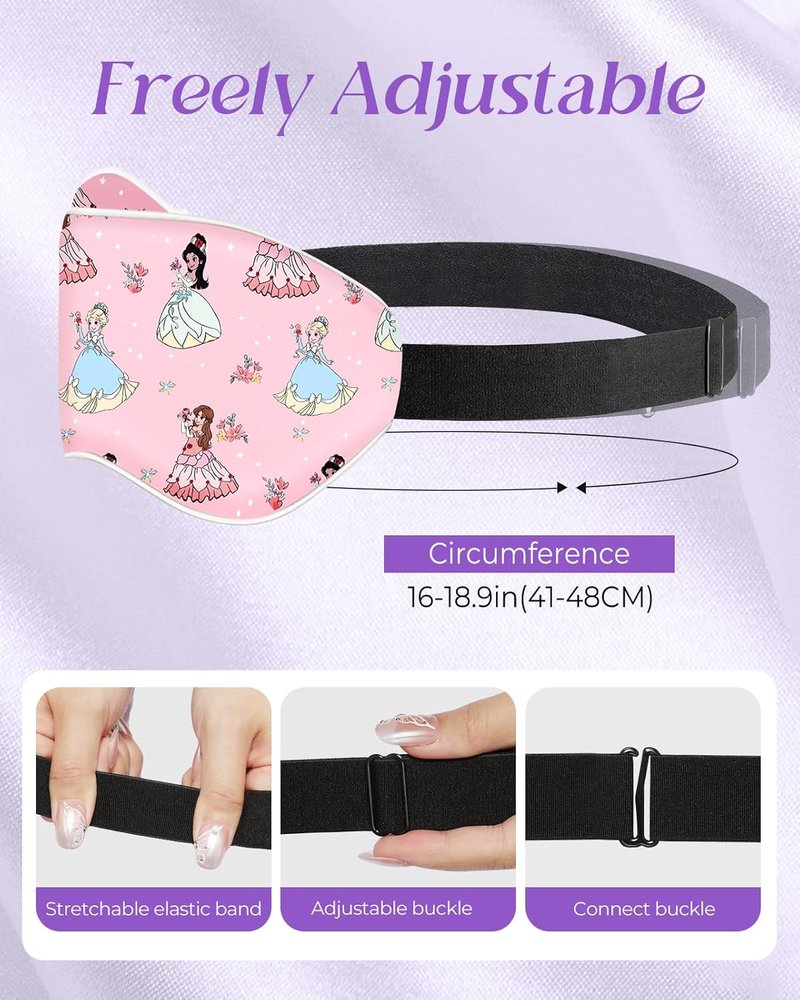 Kids Sleep Mask - Cute Cartoon Silk Eye Mask with Adjustable Strap | Soft & Smooth for Boys & Girls