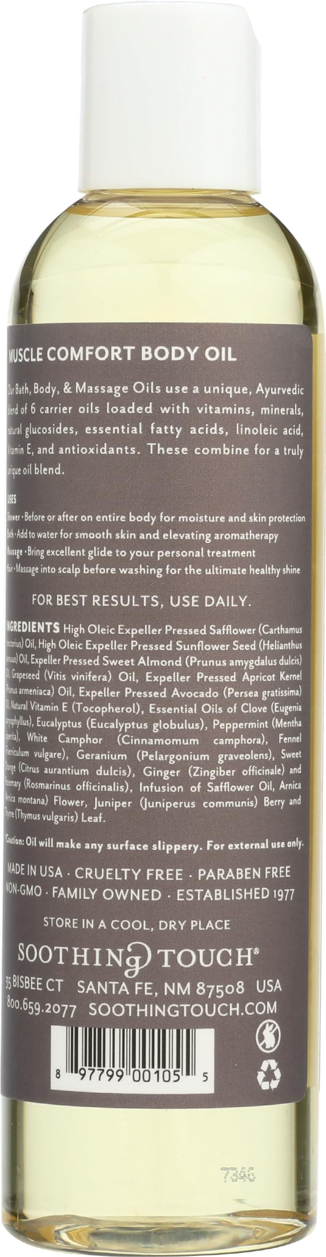 Soothing Touch Bath & Body Massage Oil, Muscle Comfort - 8 Oz