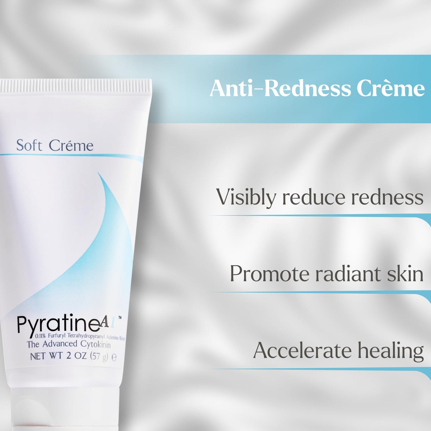 Advanced Pyratine A1 Soft Crème - Cytokinin Antiaging & Rosacea Treatment - Skin Cream Reduces Facial Redness, Acne Lesions, Spider Veins, Fine Lines, Wrinkles, & Mottled Hyperpigmentation - 2 oz.