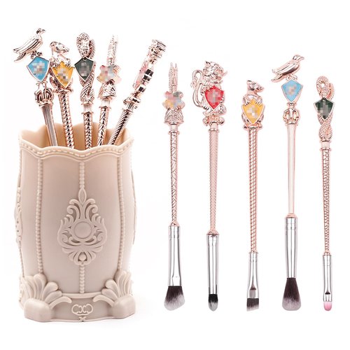 【2 Color Options】Wand Makeup Brushes Set for Women, Metal Makeup Brushes Set, Magic Eye Shadow Eyeliner Blending Lip Brush - Brushes Holder Pot Not Included