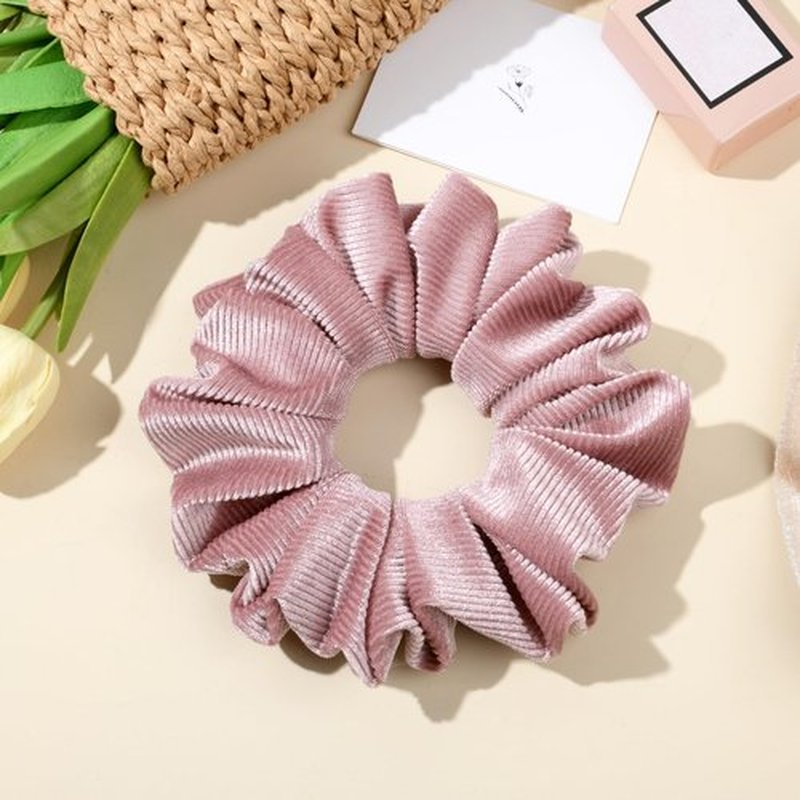 CEELGON Dusty Pink Big Corduroy Scrunchie 6.5 Inches Jumbo Scrunchies Hair Ties Oversized Ponytail Holder for Thick Curly Hair Extra Large Hair Accessories for Women (Dusty Pink)