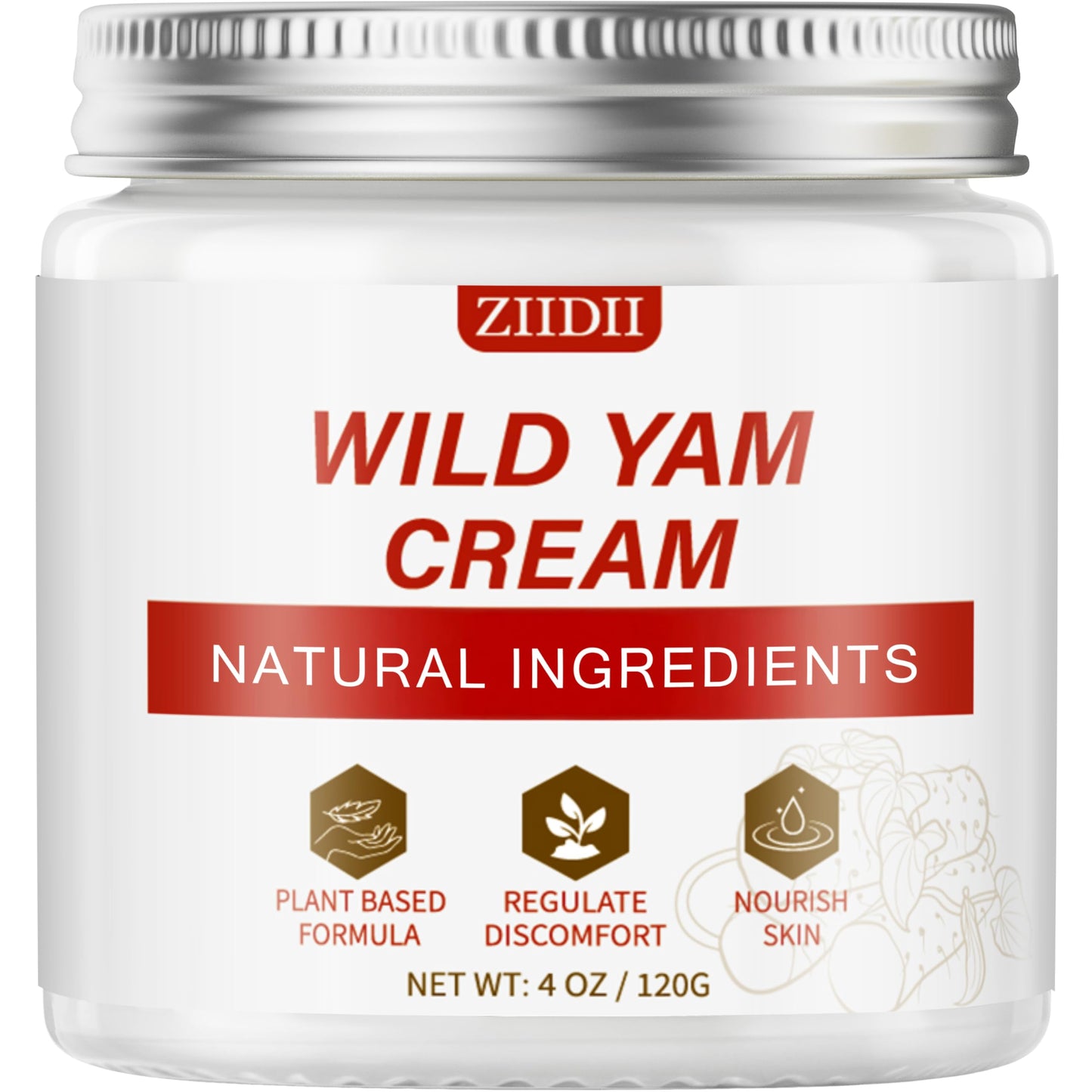ZIIDII Wild Yam Cream - Natural Balancing Cream for Women Soothing Support for Midlife Wellness, Deeply Nourish & Moisturize the Skin,4 oz