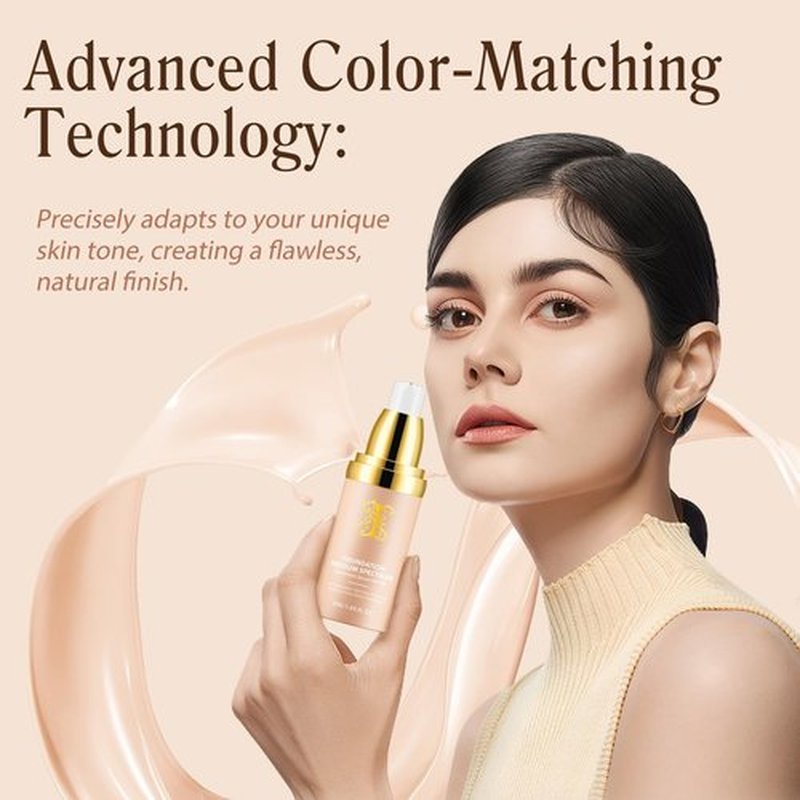 TLM Colour Changing Foundation, 30ml TLM Concealer Cover Cream Liquid Flawless Full Coverage Natural Color Foundation Makeup Base Concealer for All Skin SPF15 (#2, 30ml)