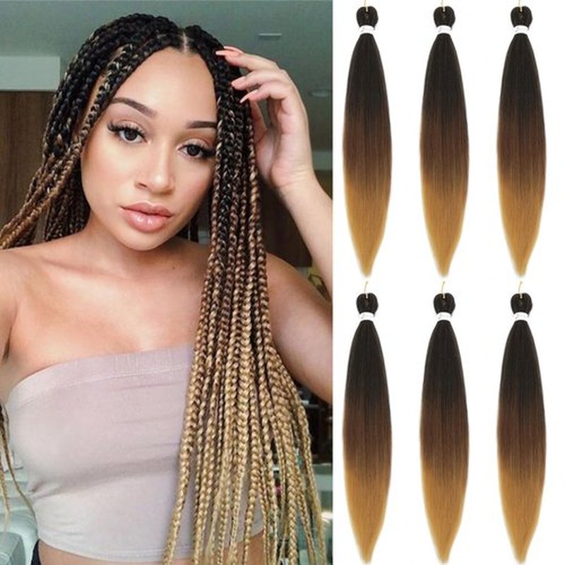 Pre Stretched Braiding Hair Soft Yaki Texture Braiding Hair for Braids Professional Hot Water Setting Synthetic Crochet Hair Extensions(26"1B/30/27)
