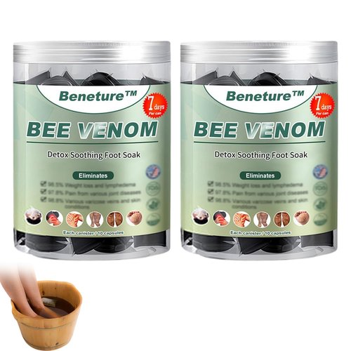 Beneture Bee Venom Detox Relief Foot Soak Beads,Herbal Foot Cleaning Soak Beads,Bee Venom Foot Soak Beads, Detox Foot Soak Beads for Foot Soaking Tub Pedicure Relief Foot (2PCS)