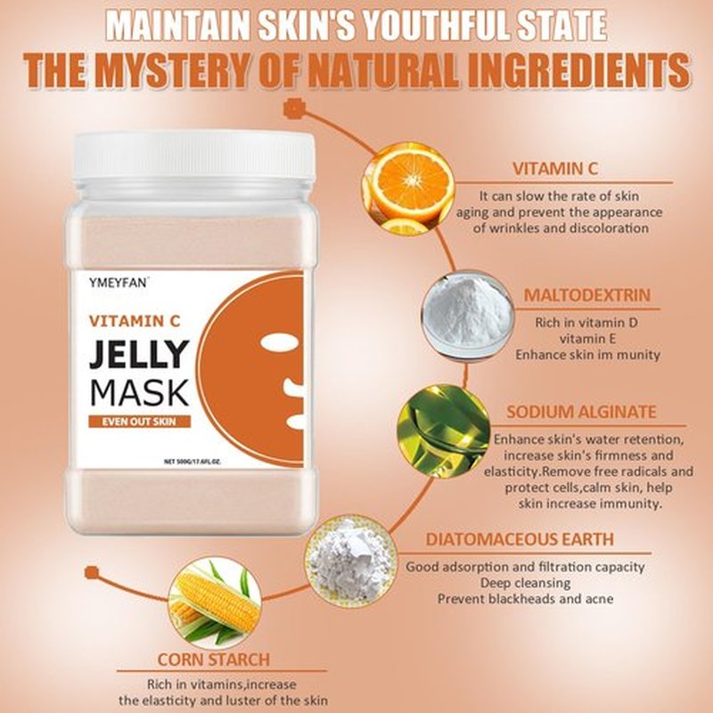 YMEYFAN Jelly Mask for Facials Professional - Vitamin C Hydro Jelly Mask Powder, Even Face Skin Care for Facial Vajacial Peel Off Mask, Esthetician Supplies, Natural Ingredients Unscent