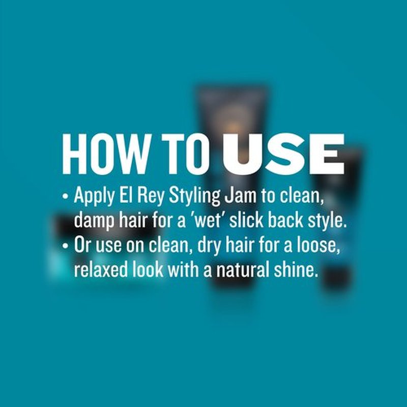 GIBS Grooming El Rey Styling Jam for Men, Medium Hold Hair Gel, 8 Fl Oz (Squeeze Tube)