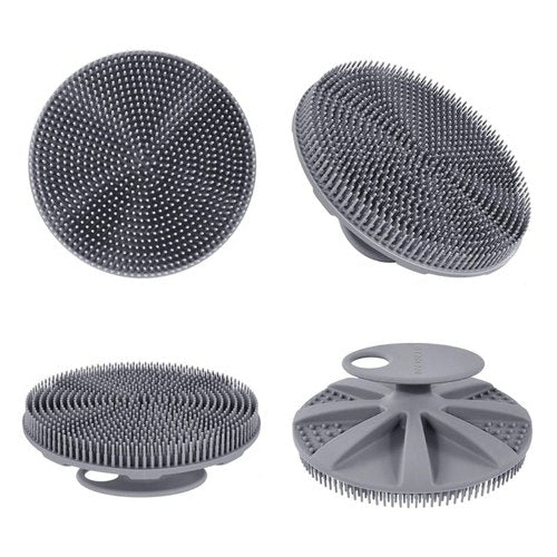 INNERNEED Food-grade Soft Silicone Body Scrubber Shower Brush Handheld Cleansing Skin Brush, Gentle Exfoliating and Lather Well (Pack of 4)