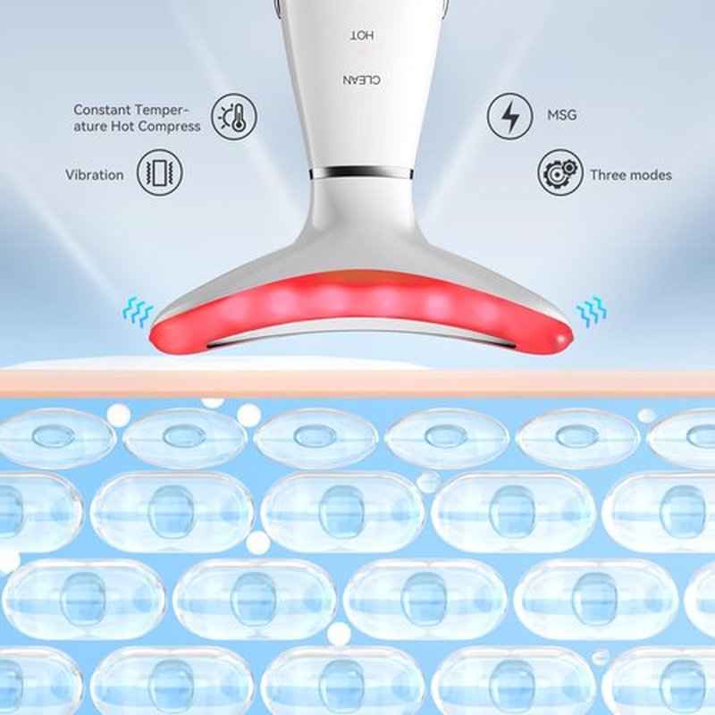 Neck Face Massager, 3-in-1 Portable Facial Massager, Face Sculpting Tool, at-Home Face Device for Skin Care(White)