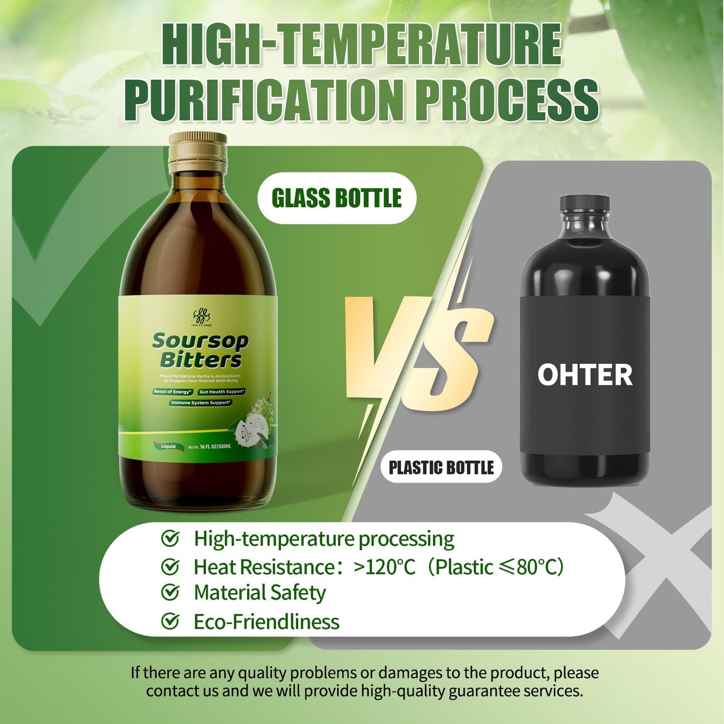 Soursop Bitters Liquid with Black Seed, Turmeric & Moringa-Pure 15 in 1 Herb Soursop Tea for Immune System, Digestive & Gut Health, Antioxidant,Skin Health Support 8 fl oz