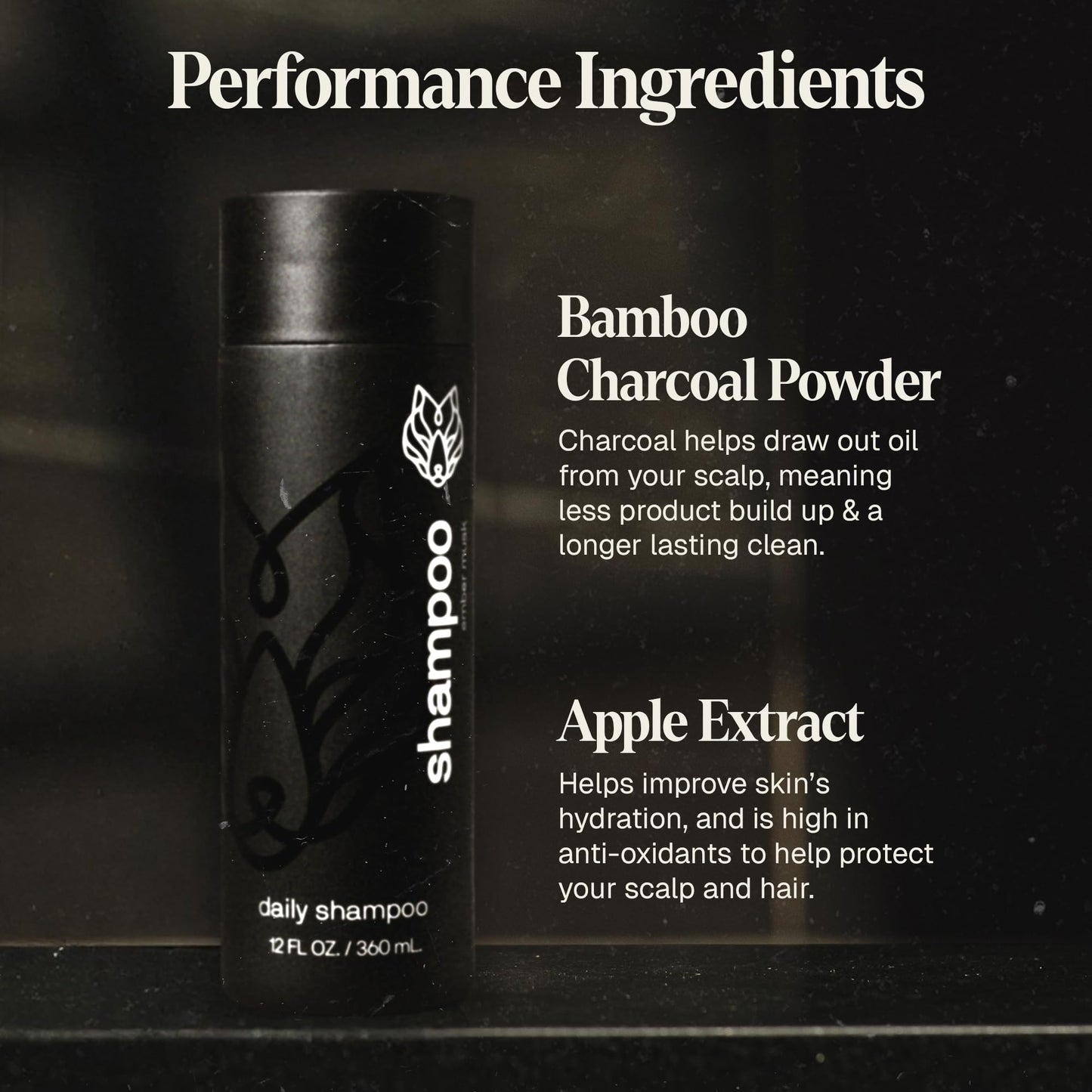 Black Wolf Mens Shampoo & Conditioner Set for Oily Hair - Oil Control Shampoo with Moisturizing & Deep Cleansing Formula - Conditioner for Soft & Silky Strands - Daily Hair Care for Men