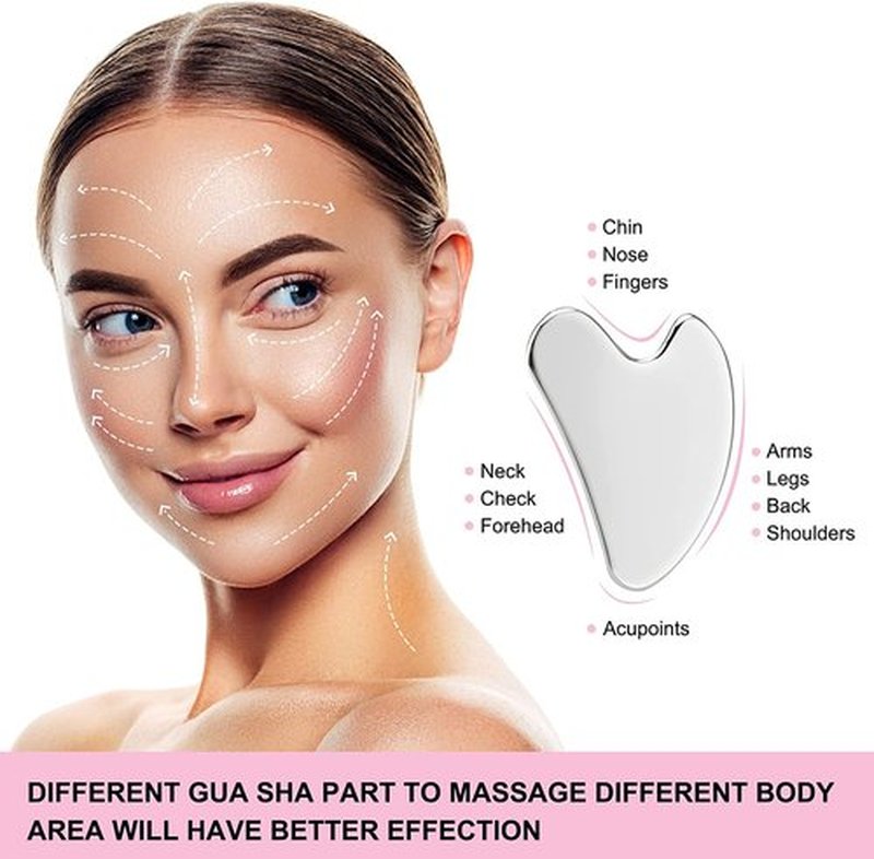 Wonderwin Ice Roller & Stainless Steel Gua Sha Facial Tools, Skin Care Gift Sets for Face & Eyes, Puffiness, Migraine, Pain Relief and Minor Injury, Self Care Gift for Women