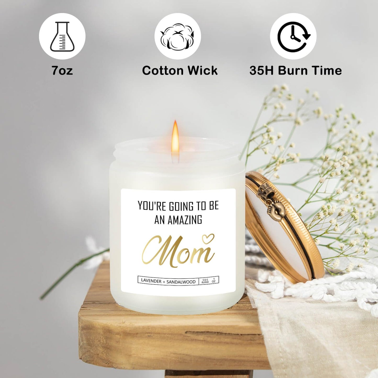 First Mothers Day New Mom Gifts, Soy Wax Candle for New Moms - Funny & Expecting Mom Gifts, Pregnant Women's First Time Moms Gift