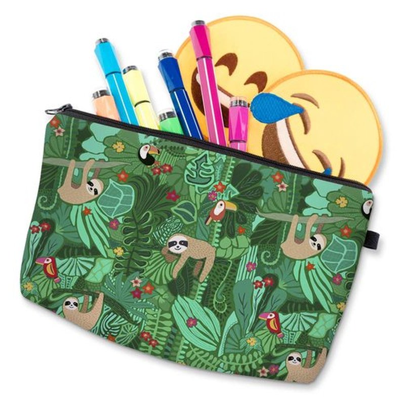 LOOMILOO Cosmetic Bag for Women, Adorable Roomy Makeup Bags Travel Water Resistant Toiletry Bag Accessories Organizer Cute Gifts (sloth 52058)