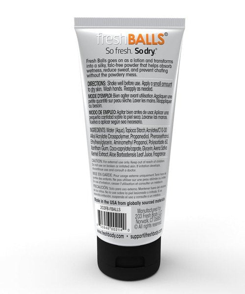 Fresh BALLS Deodorant Cream to Powder (6 Pack) | Men's Anti-Chafing Lotion and Balls Deodorant, Hygiene for Groin Area, 3.4 fl oz