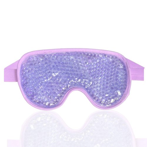 Cooling Gel Bead Eye Mask - Reusable Eye Mask with Cooling Gel for Puffiness, Migraines, Headaches & Post-Surgery Relief - Cold Eye Mask for Puffy Eyes & Relaxation (Purple)