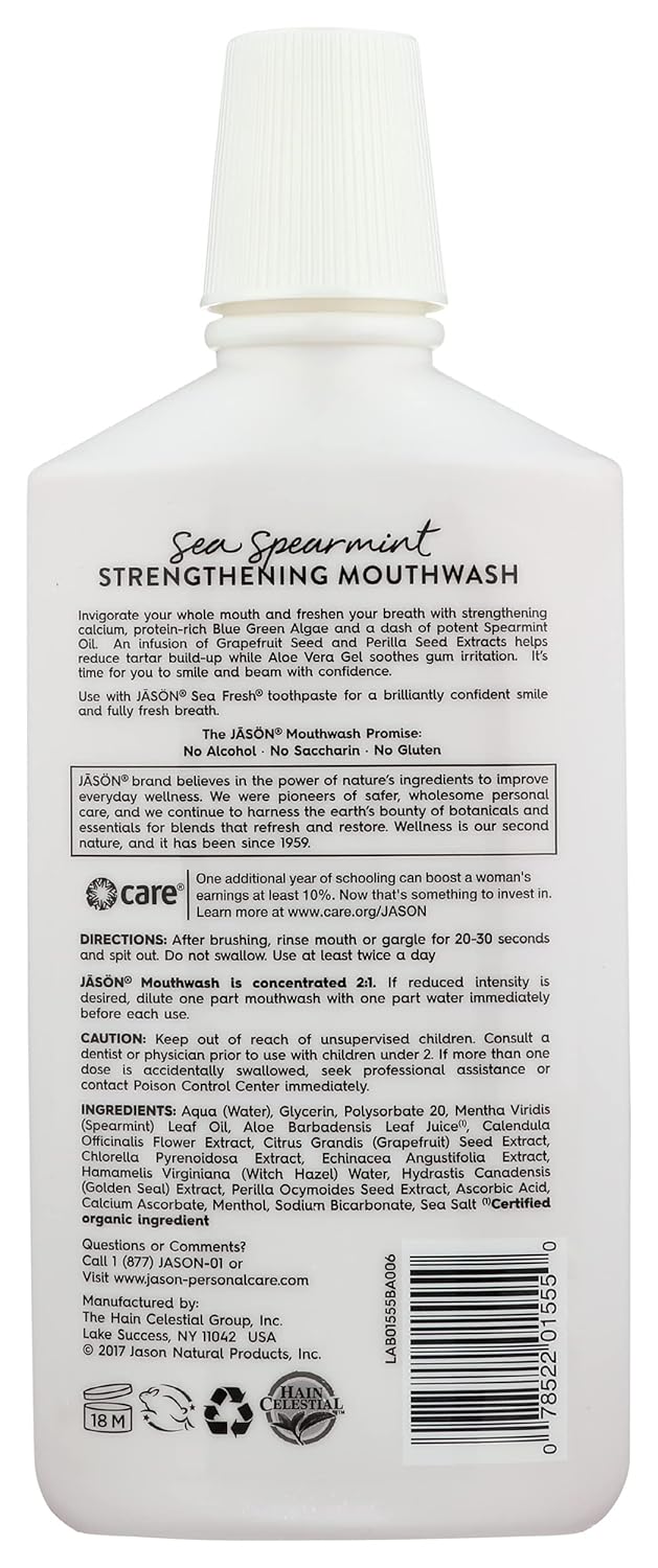 JĀSÖN Sea Fresh Strengthening Mouthwash, Spearmint, 16 Fl Oz