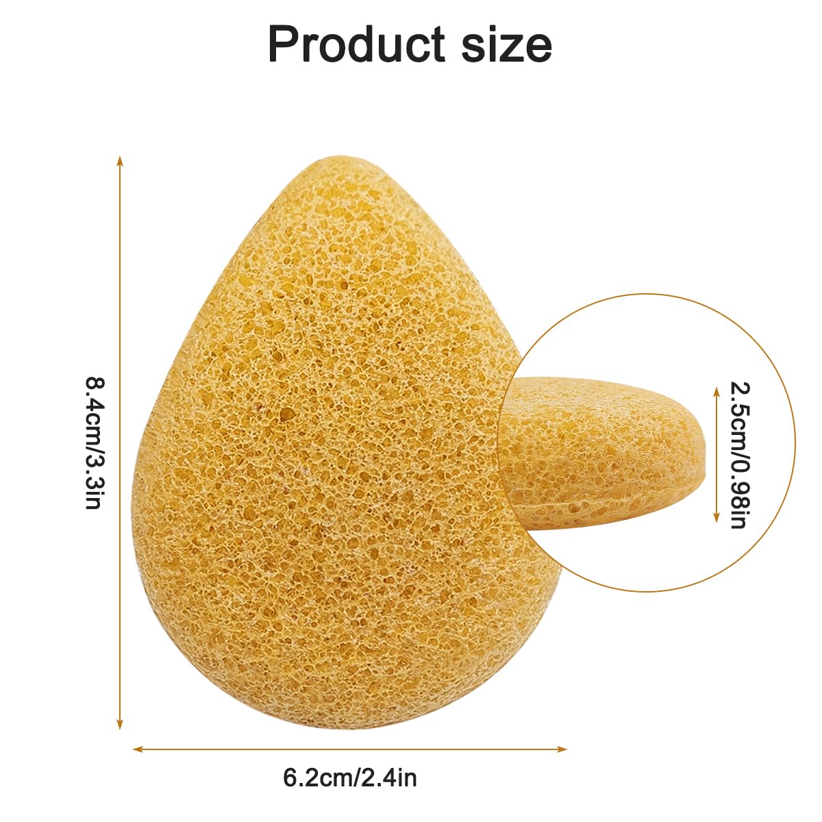 Natural Konjac Facial Sponge - 4 Pack lyfLux Gentle Facial Sponge for All Skin Types, Soft Face Scrubber for Daily Use