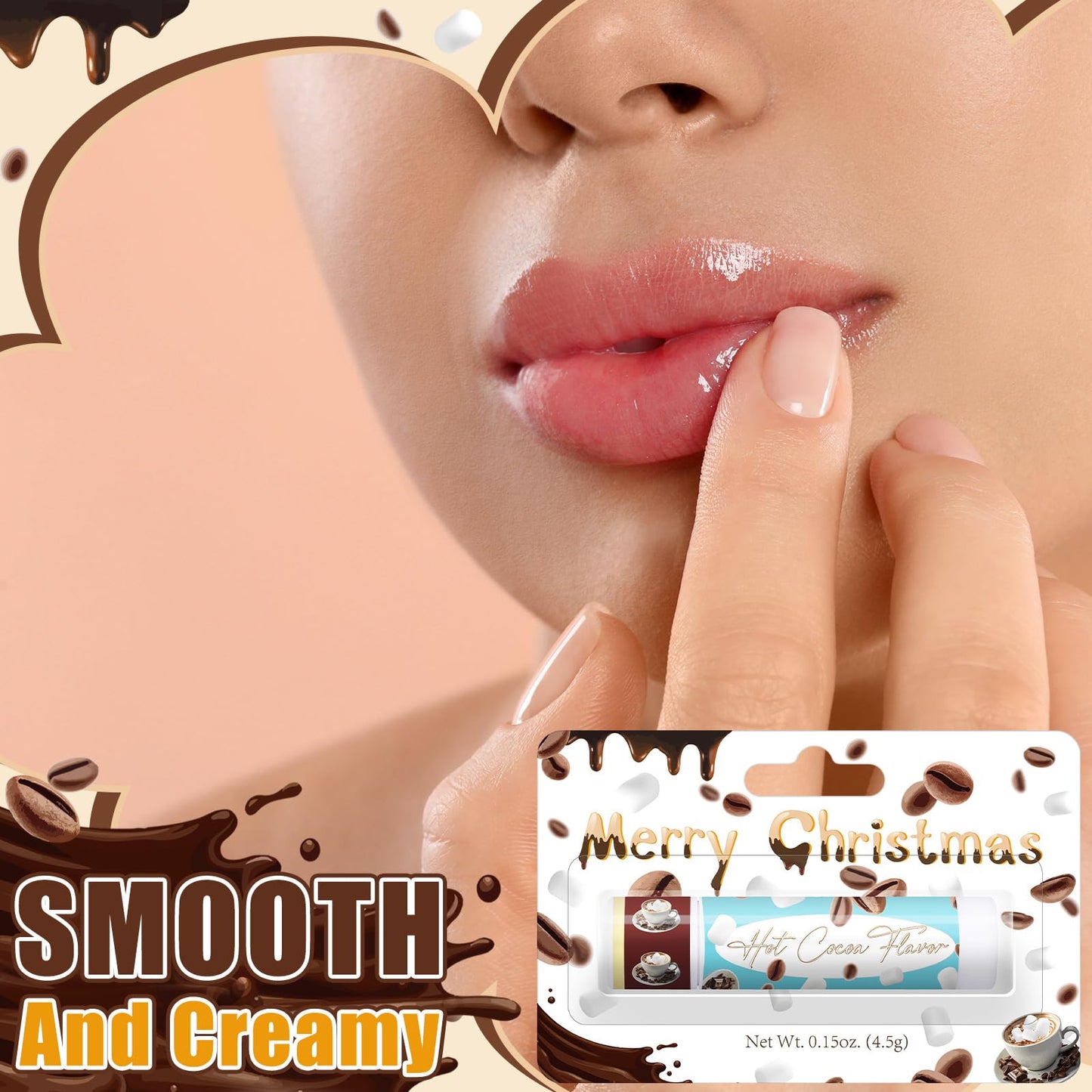 Sacubee 25 Pcs Christmas Lip Balms Bulk Peppermint Candy Flavor Lip Balm Holiday Gingerbread Hot Cocoa Cookie Cinnamon Flavor Christmas Party Gifts Stocking Stuffers for Women Employee Coworkers