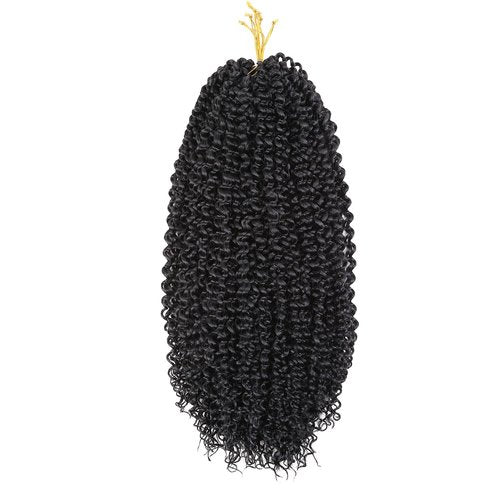 WIGER Kinky Curly Crochet Hair Braiding Hair Marlybob Black Jerry Curly Passion Twist Hair 18 Inches Long Curly Crochet Braids Weave Synthetic Kinky Twisted Hair Extensions for Locs (6 Packs, 1B)