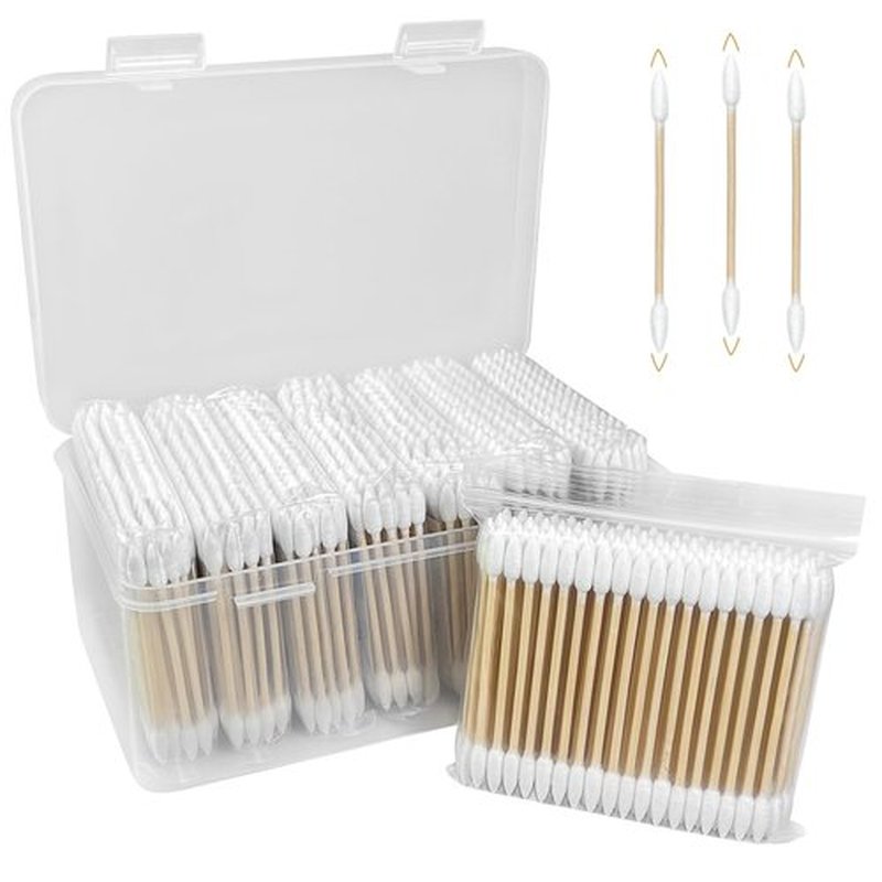 800 Pcs Pointed Cotton Swabs, Double Precision Tips Cotton Swabs In A Storage Container, Ideal For Touching Up Makeup & Nail Polish