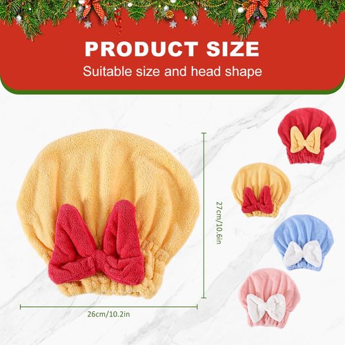 Coloday New Super Absorbent Hair Towel Wrap for Wet Hair, 2025 New Efficient Absorbent Hair Towel Wrap Microfiber Hair Towel, Upgrade Quick Drying Thickened Soft Bow Tie Hair Towel (2, Pink Blue)