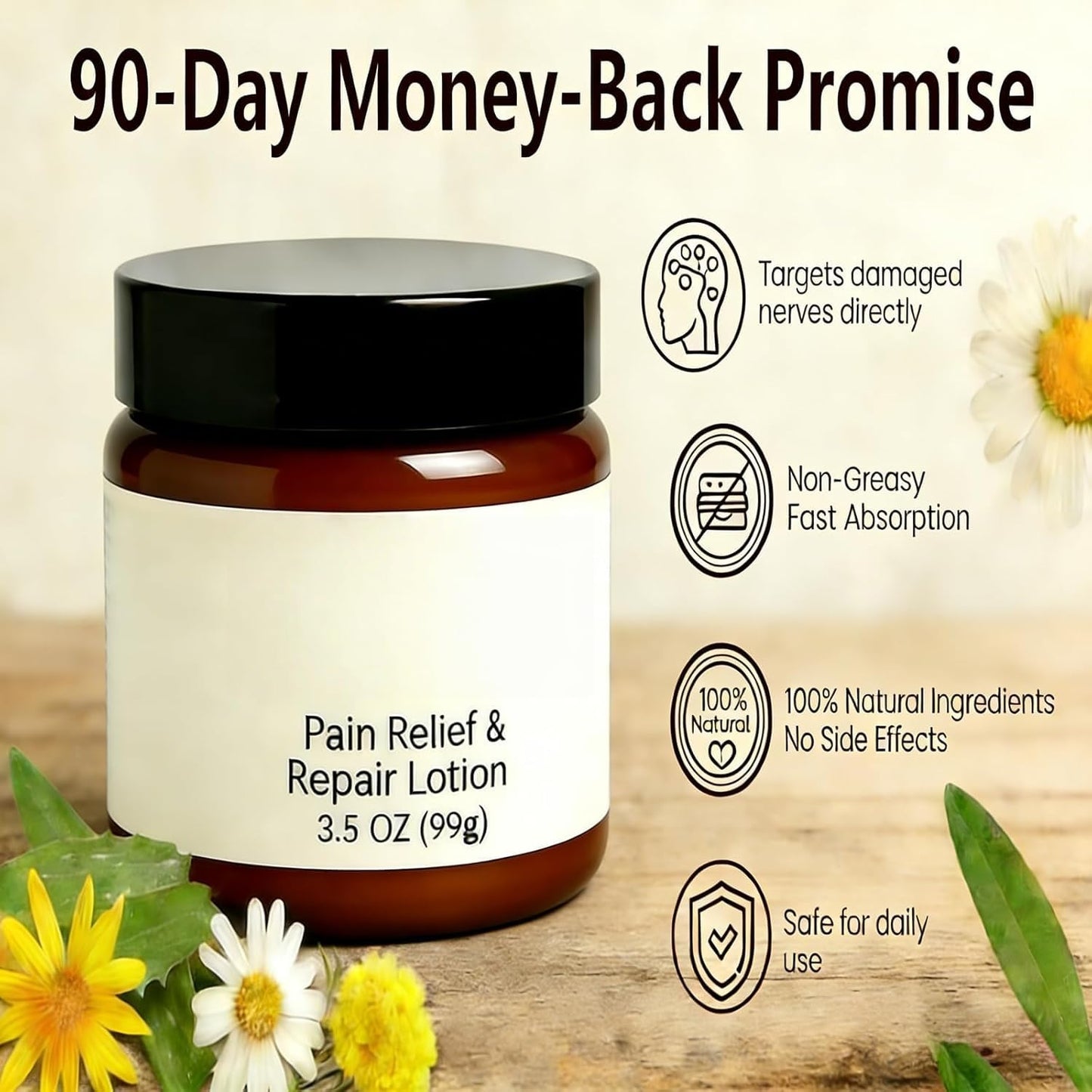 POYICGS Nerve Cream, Neuropathy Lotion with Arnica, Professional Mira Relief & Repair Lotion, Daily Nourishment for for Knee, Hands, Feet & Legs