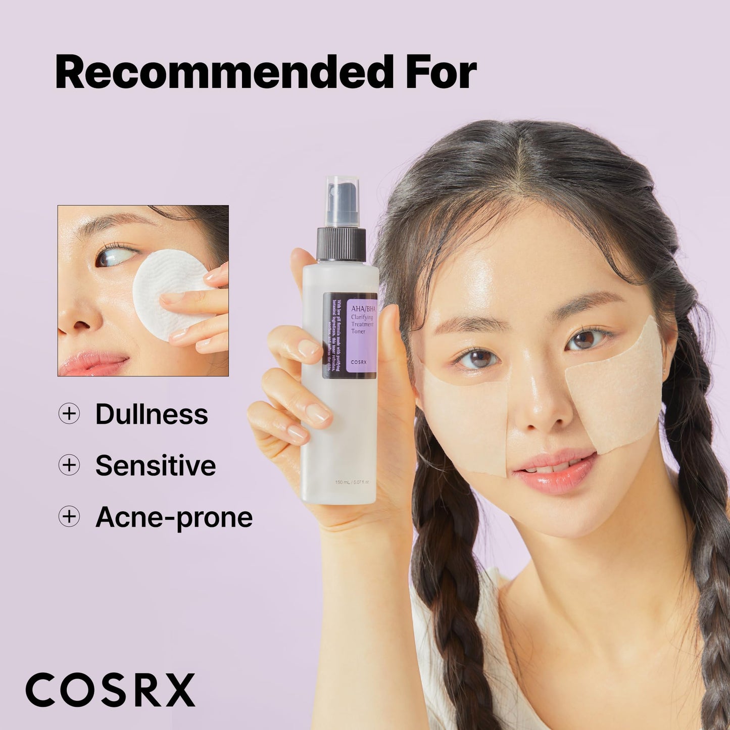 COSRX AHA/BHA Treatment Toner 5.07 fl.oz/ 150ml, Facial Exfoliating Spray for Whiteheads, Pores, & Uneven Skin, Korean Toner, Not Tested on Animals, No Parabens, No Sulfates, Korean Skin Care
