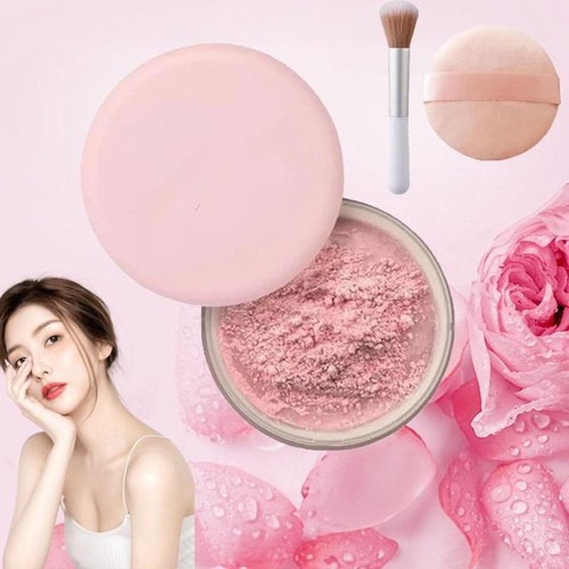 Luminance Milano Pink Powder, Luminance Milano Powder, Allaur Beauty Pink Setting Powder, Beauty Blurring Powder, Beauty Pink Setting Powder, Waterproof Setting Powder, for All Skin Tones(03#)