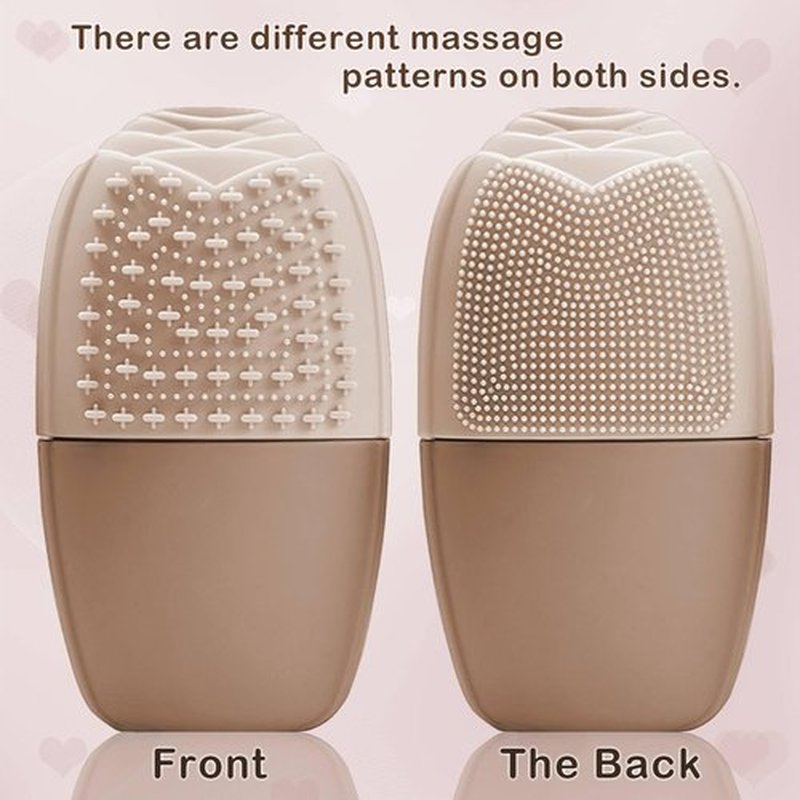 KOGITI Ice Mold for Face, Ice Roller for Face & Eye, Beauty Facial Ice Rollers Ice Holder Mold Face Puffiness Relief Massage Skin Care Tools, Ice Facial Cube (Brush-Coffee)