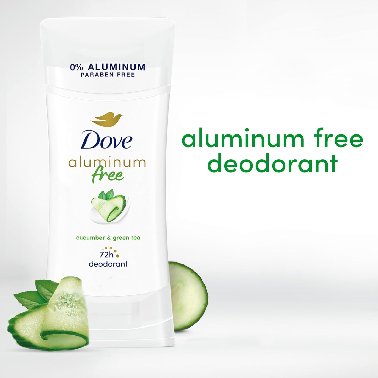 Dove Aluminum Free Deodorant for Women Cucumber and Green Tea 72 hour odor protection 2.6 oz