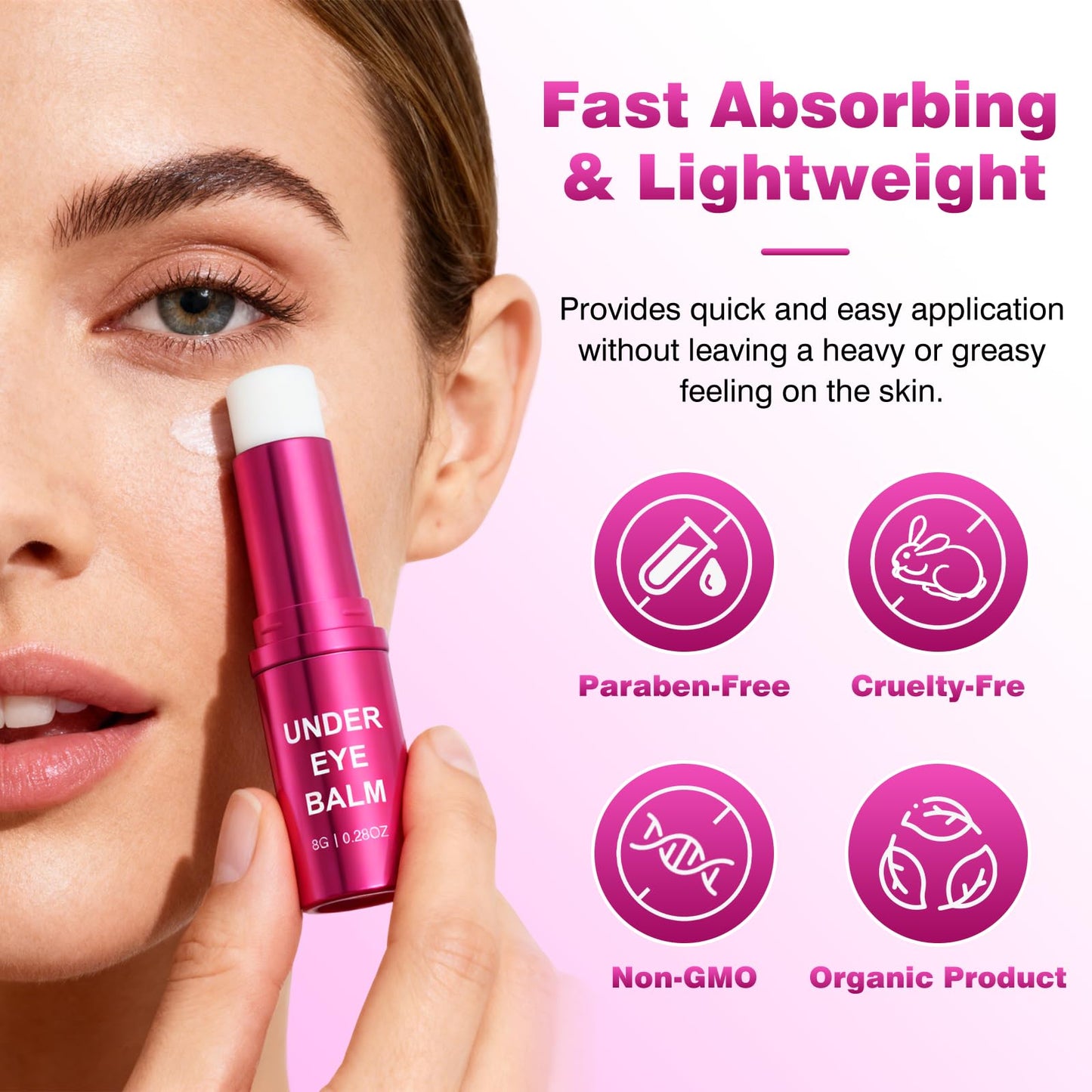 Daily Retinol Eye Cream Balm, Infused with Caffeine to Smooth and Hydrate Skin, Eye Serum for Anti Aging Reduce Wrinkles, Puffiness and Bags Under Eyes, Green