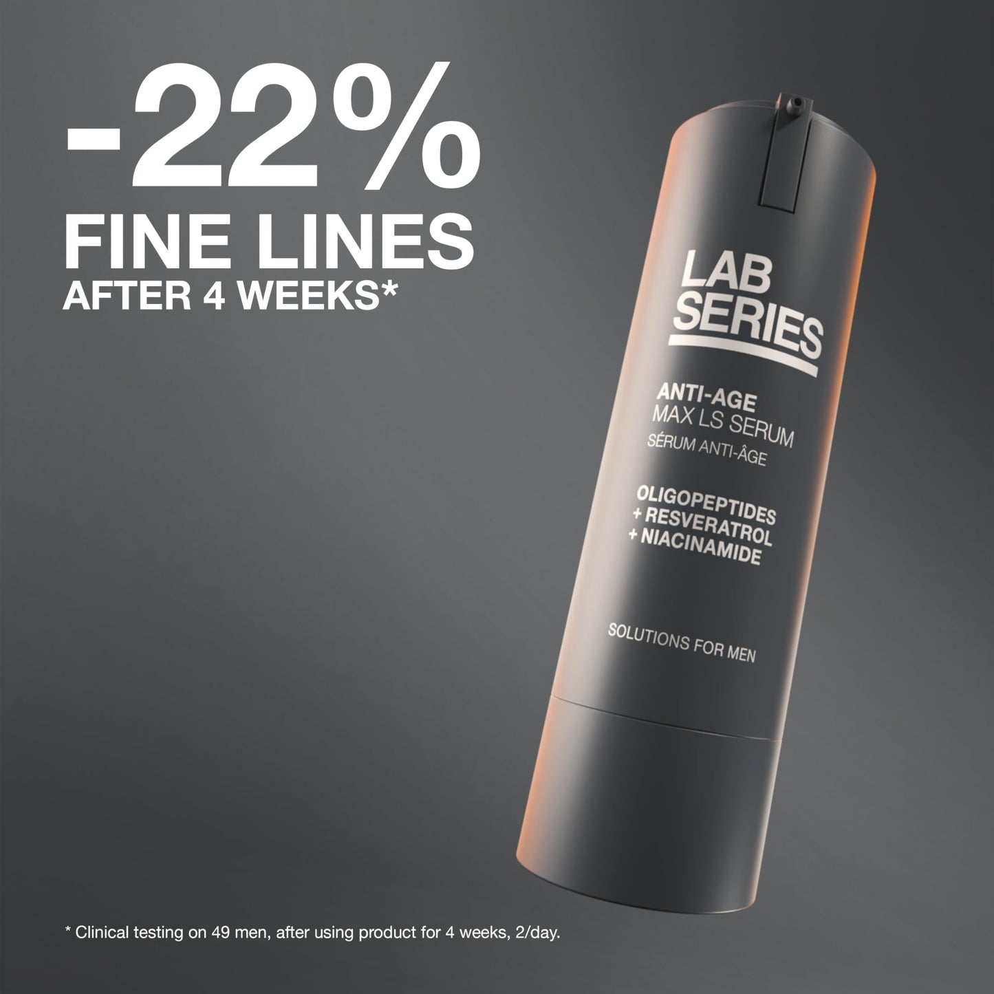Lab Series Men's Max LS Serum - Anti Aging Skin Care for Men - Visibly Reduces Fine Lines & Wrinkles, 0.91 Ounce