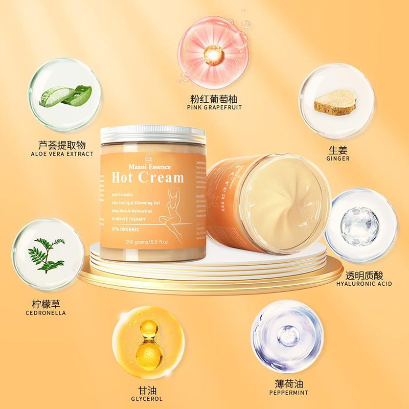 Fat Burning Cream - Slimming & Firming Anti-Cellulite Gel for Weight Loss | Deep Muscle Relaxation