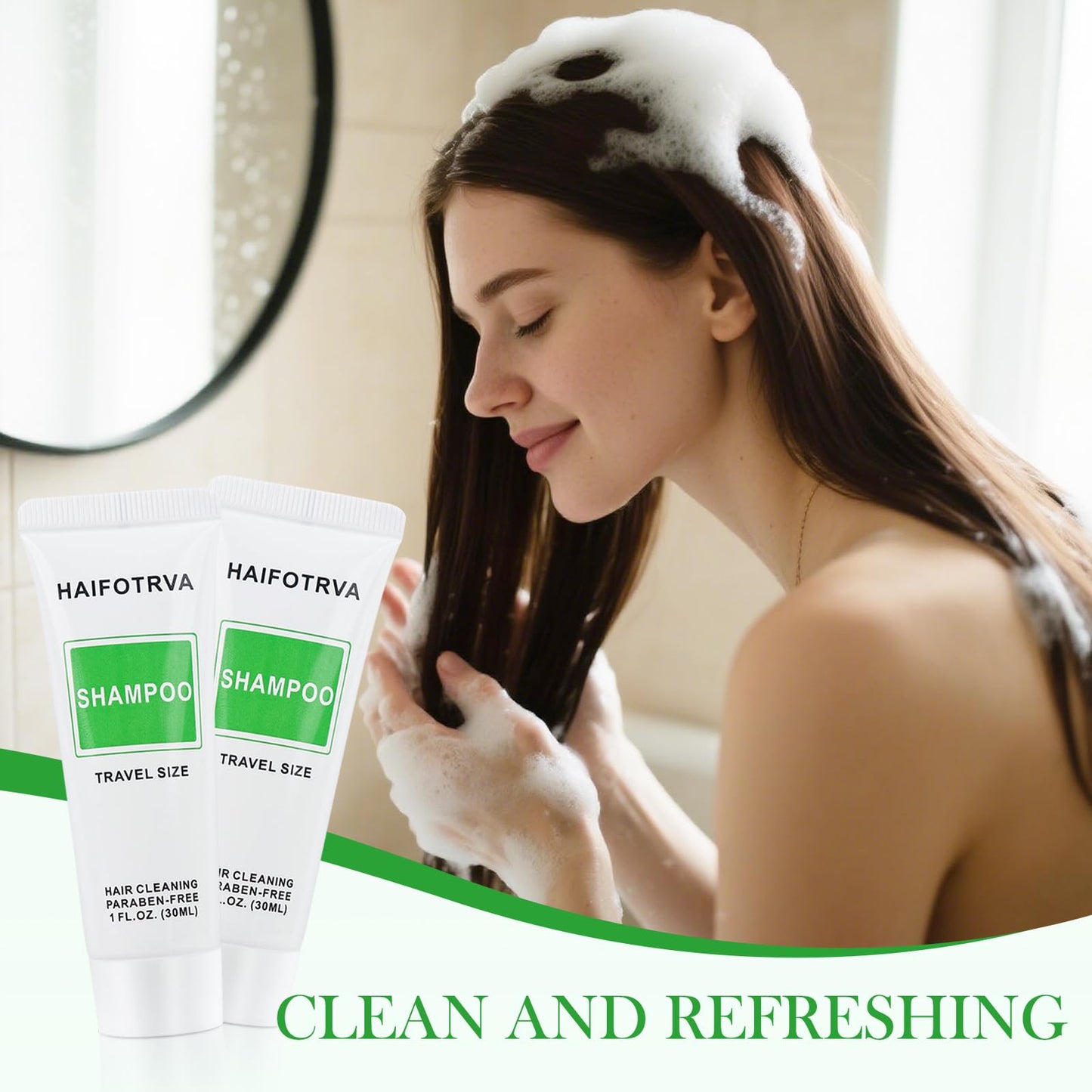HAIFOTRVA Travel Size Shampoo Bulk Pack of 50,Individually Wrapped Small Size Hotel Shampoo Supplies 30ml/1 fl oz Portable Toiletries Amenities Bulk for Guests,Travel,Homeless,Charity