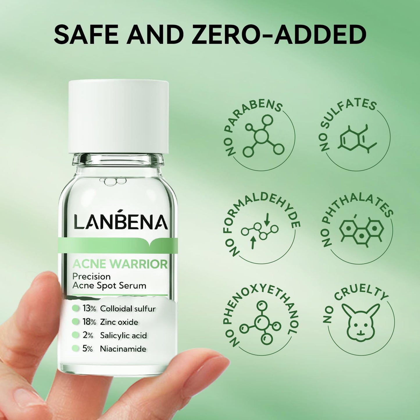 LANBENA Precision Acne Spot Serum, Acne Drying Lotion, Overnight Acne Treatment For Face, Dry Out Pimples, Blemishes, Zits And Clean Pores, 0.43 Fl Oz