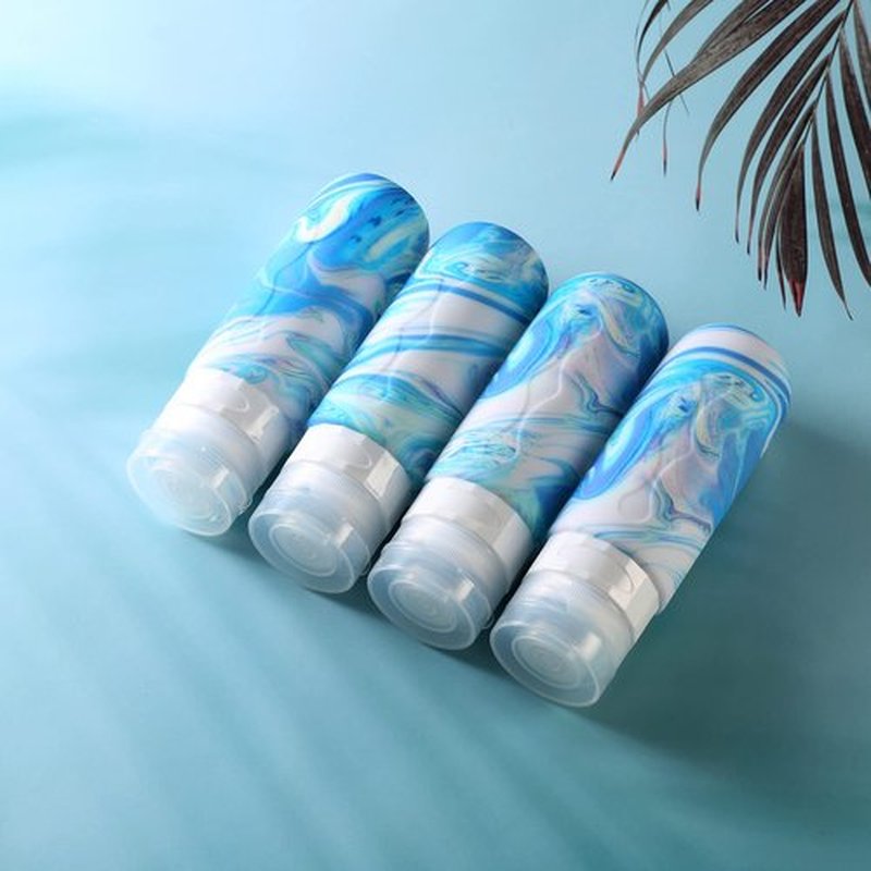 Gemice Travel Bottles for Toiletries Tsa Approved Travel Size 3oz Containers BPA Free Leak Proof Travel Tubs Refillable Liquid Travel Accessories for Cometic Shampoo and Lotion Soap (4 Pack)