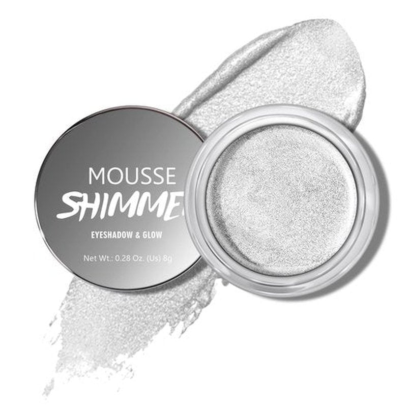KYDA Silver Shimmer Cream Eyeshadow, Smooth Ice Cream-like Texture, Lasting High Pigmented Creamy Formula, Blendable Shimmer Finish, Face & Eyes Highlighter, Multiuse Shimmer Cream