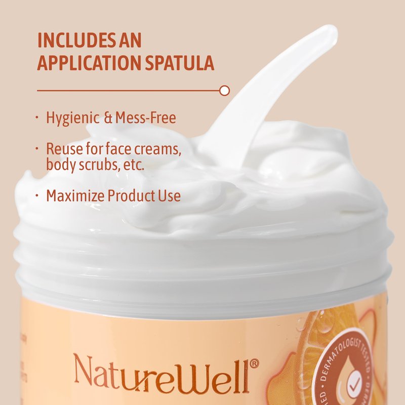 NATURE WELL Vitamin C Brightening Moisturizer Cream – Hydrating Face & Body Lotion with Coconut Oil, Helps Improve Uneven Skin Tone & Dark Spots, Anti-Aging Moisturizer for Smooth Radiant Skin, 16 Oz