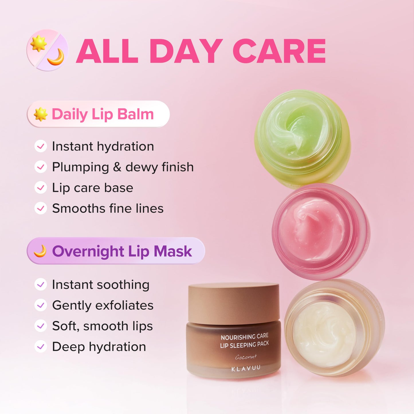 Klavuu Lip Mask Overnight (0.7oz) - Lip Moisturizer & Treatment for Very Dry, Lip Sleeping Mask, Chapped Lips, Korean Deep Hydrating Lip Balm with Melon, Gentle Exfoliating