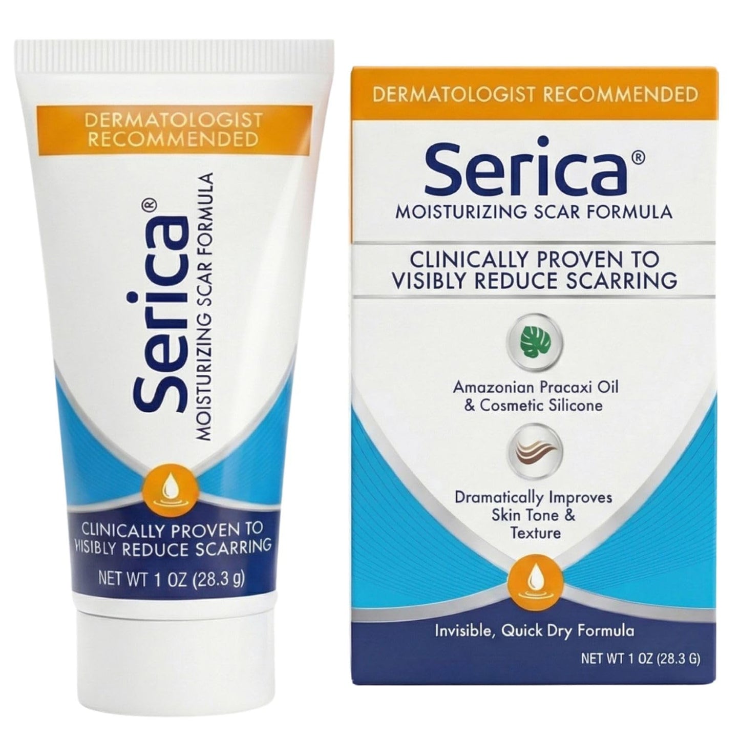 Serica Scar Gel (1oz), Advanced Silicone Formula, Supports Visibly Smoother-Looking Skin After Surgery, Cuts, Burns or Acne, Non-Comedogenic Face-Safe Gel, Helps Reduce Dryness, Quick-Dry