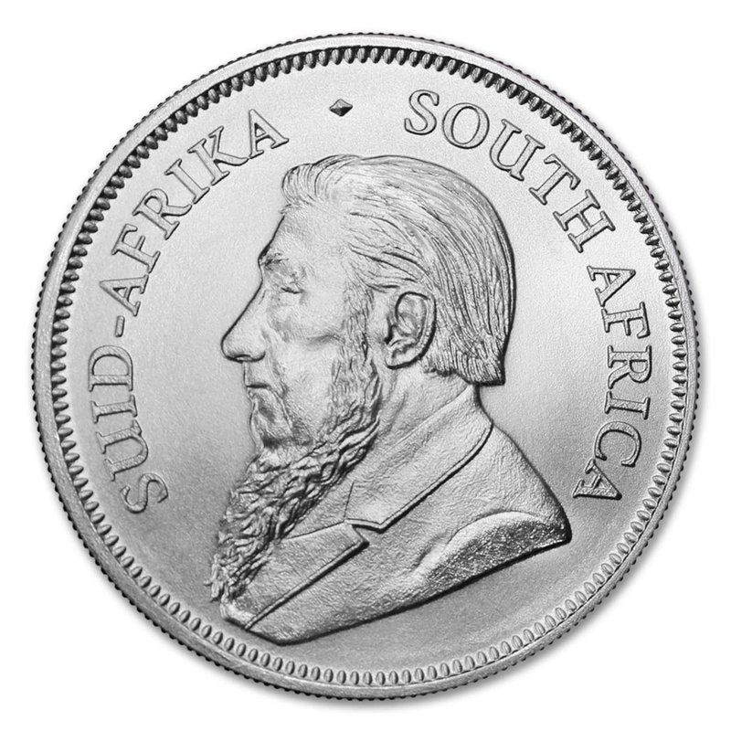 South African Silver Krugerrand Coin - 1 oz Brilliant Uncirculated with Certificate of Authenticity