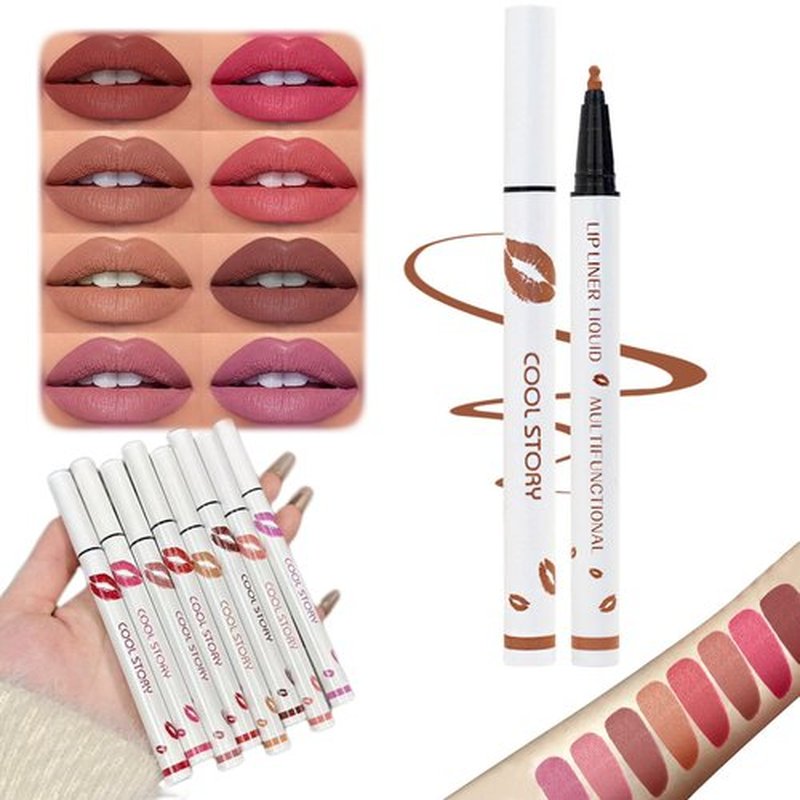 Elugty Cool Story Lip Liner Stain,New Formula Cool Story Lip Liner,Submarine Liquid Lip Liner,Cool Story Lip Liner Liquid,2-in-1 Waterproof Longwear Liquid Lip Liner,Long Lasting Lip Liner (05, 1pcs)