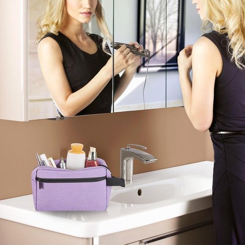 Icramsy Travel Toiletry bag Toiletry bag for women men Hanging toiletry bag Cosmetic bag Travel accessories for Women Men (Purple)