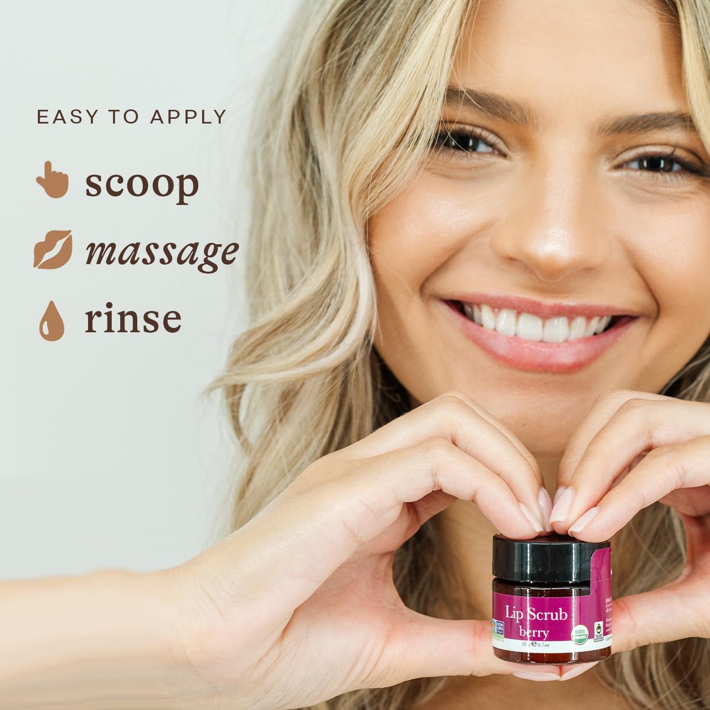 USDA Organic Lip Scrub Berry - USA Made with Natural Ingredients, Moisturizing Scrub Exfoliator for Dry Lips, Lip Sugar Scrubber Exfoliator for Smooth Lips, Small Beauty Gifts
