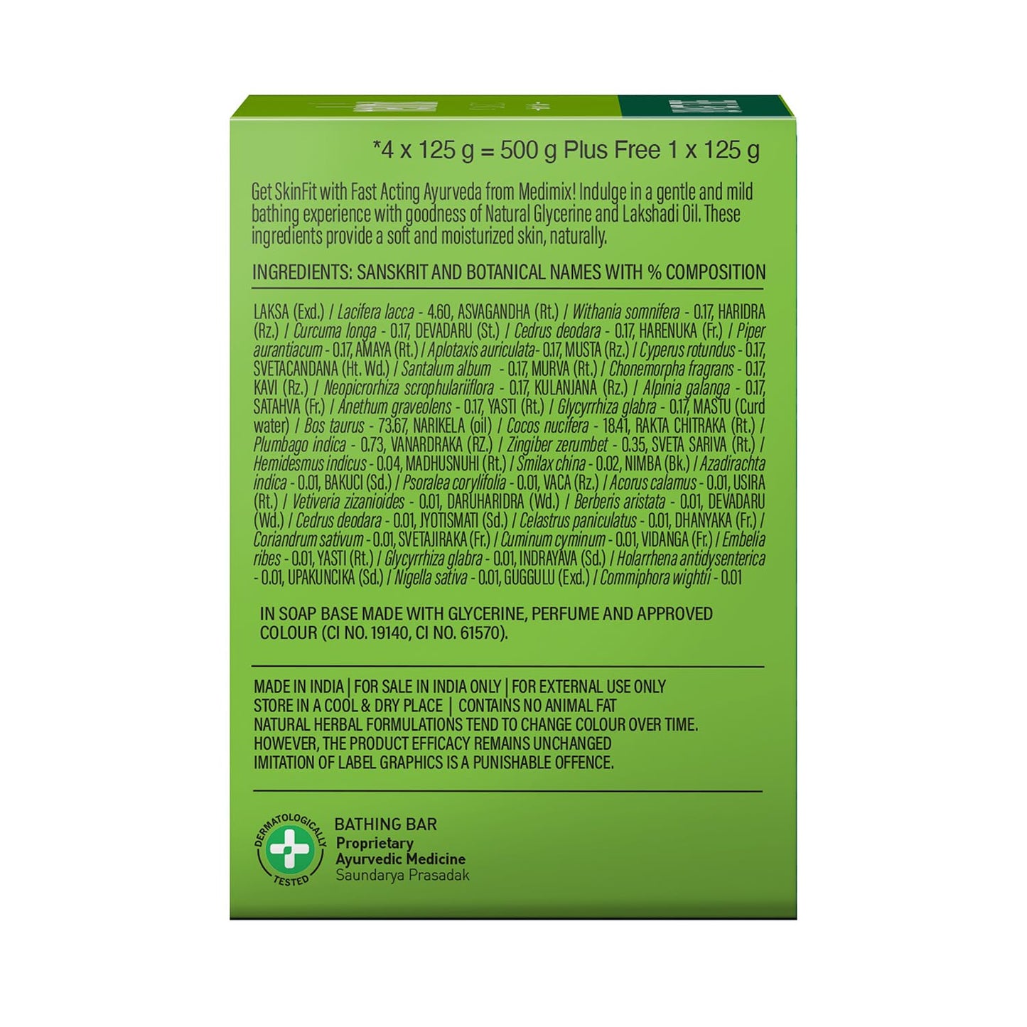 Medimix Ayurvedic Glycerine Soap, 125g (4+1 Super Saver Pack)