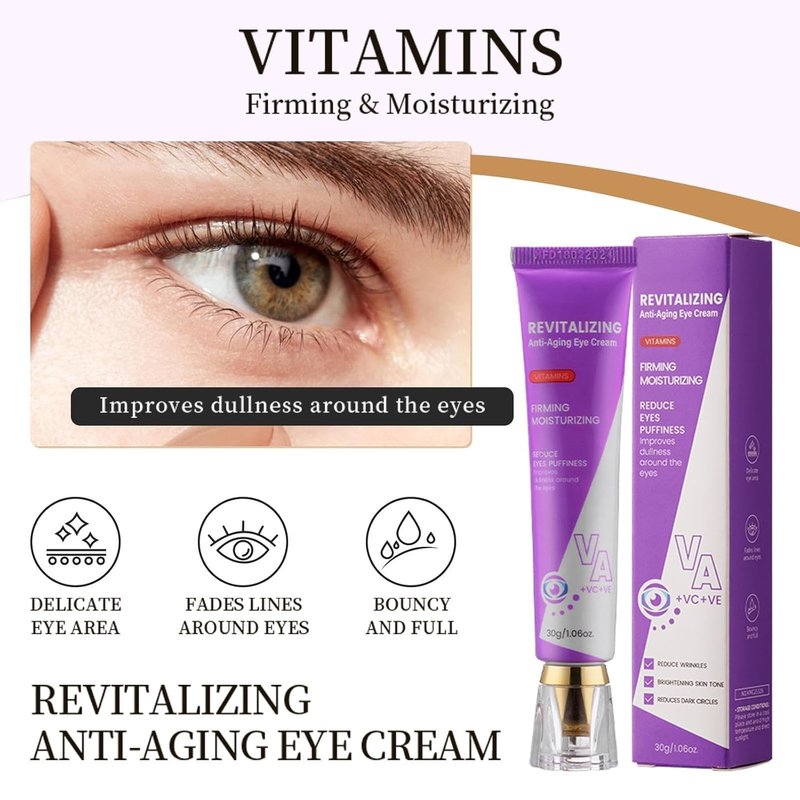 Eye Cream for Dark Circles - Anti-Aging Treatment with VA, VC & VE | Firming & Hydrating, 30g/1oz
