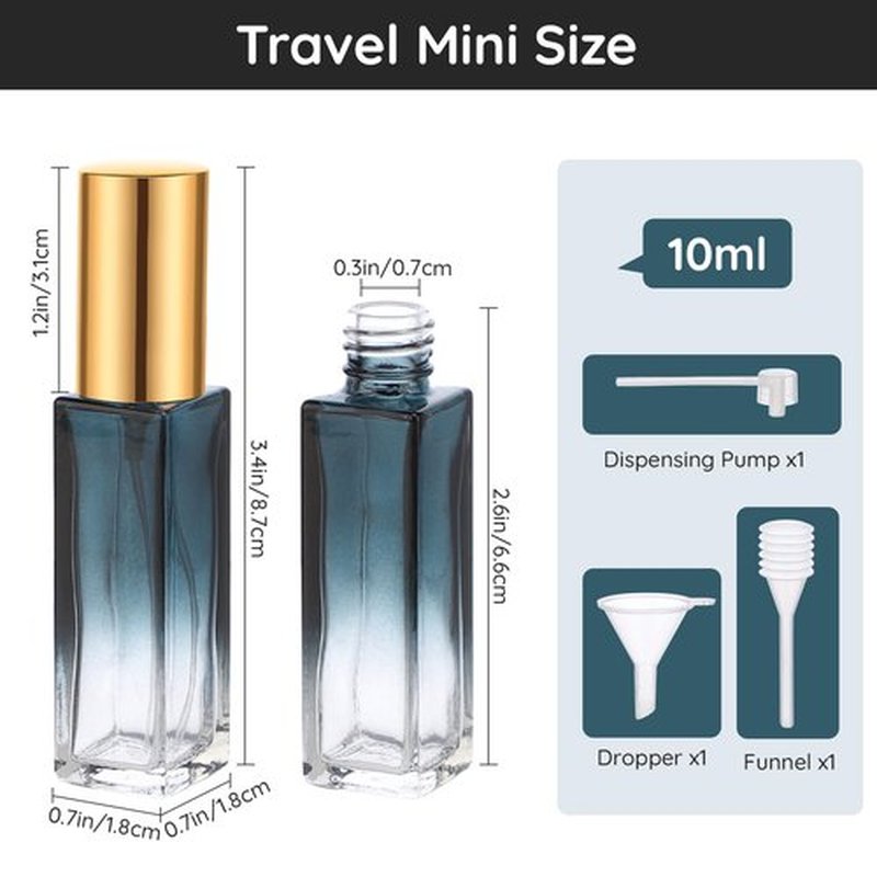 Segbeauty Travel Perfume Atomizer Refillable, 5 Packs 10ML Glass Spray Bottle for Perfume, Mini Portable Perfume Bottles Empty Fine Mist Sprayer Fragrance Cosmetic Container Kit Travel Essentials